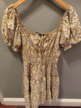 Hesperus Floral Puff Sleeve Babydoll Prairie Dress Cottagecore Coquette size m